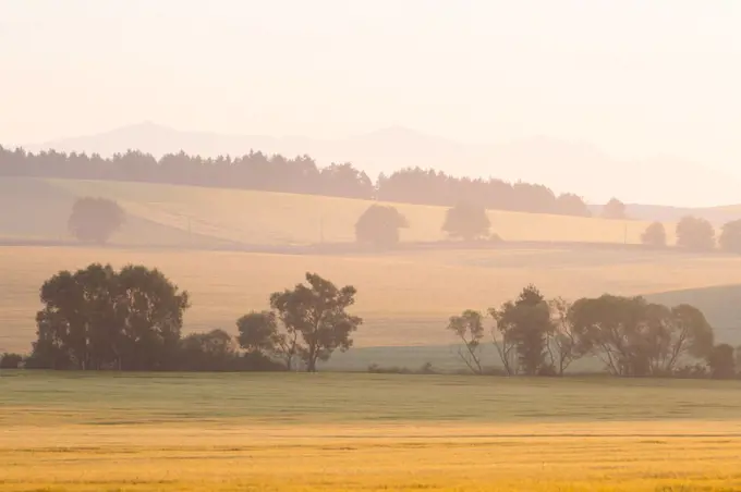 Summer rural landscape of Turiec region, Slovakia.
