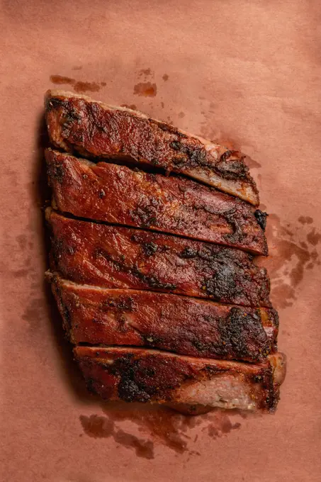 Closeup of BBQ Pork Spareribs