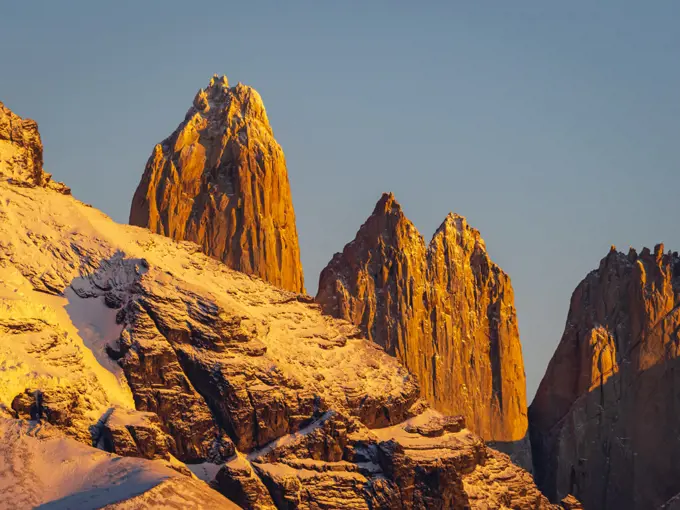 Towers at Sunrise, Torres del Paine National Park, Patagonia, Chile
