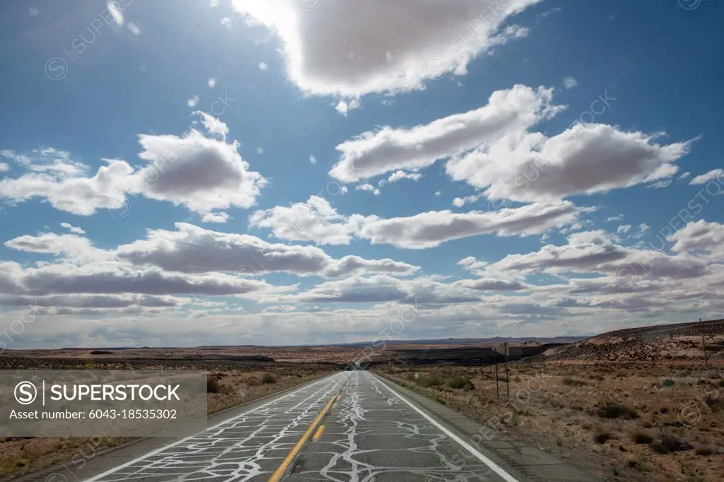 open road and desert in Utah