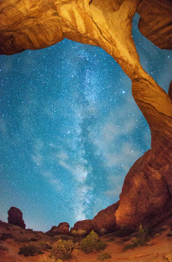 Arch and milky way, Arches National Park Utah