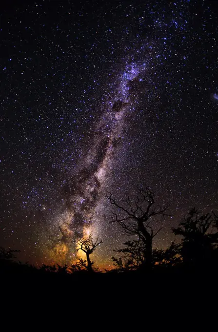 Starry night, milky way, Patagonia                                                                                                 