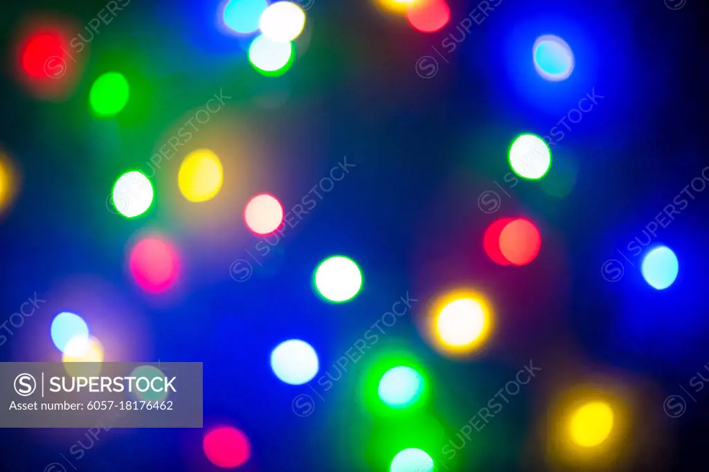 Christmas lights out of focus bokeh blurred
