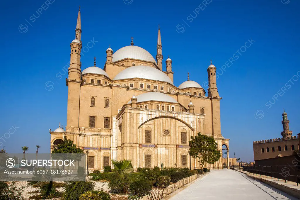 Exterior of Saladin citadel in Cairo Egypt from outside