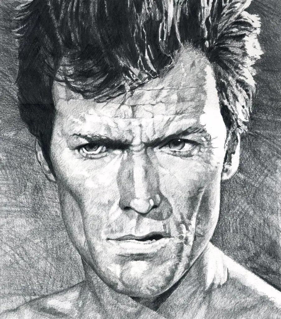 Clint Eastwood, Pencil drawing