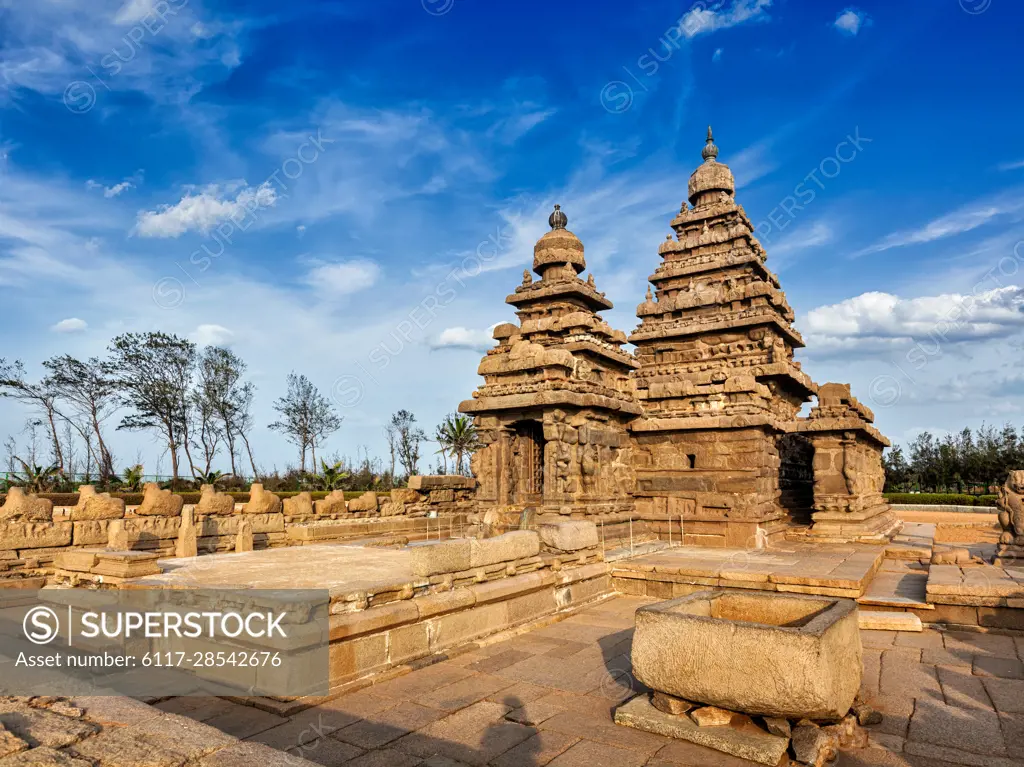Famous Tamil Nadu landmark - Shore temple, world heritage site in  Mahabalipuram, Tamil Nadu, India - SuperStock