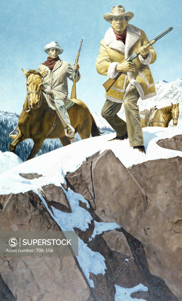 Stock Photo: 708-106 Cowboys in Winter, Stanley Borack, (b.1927/American)
