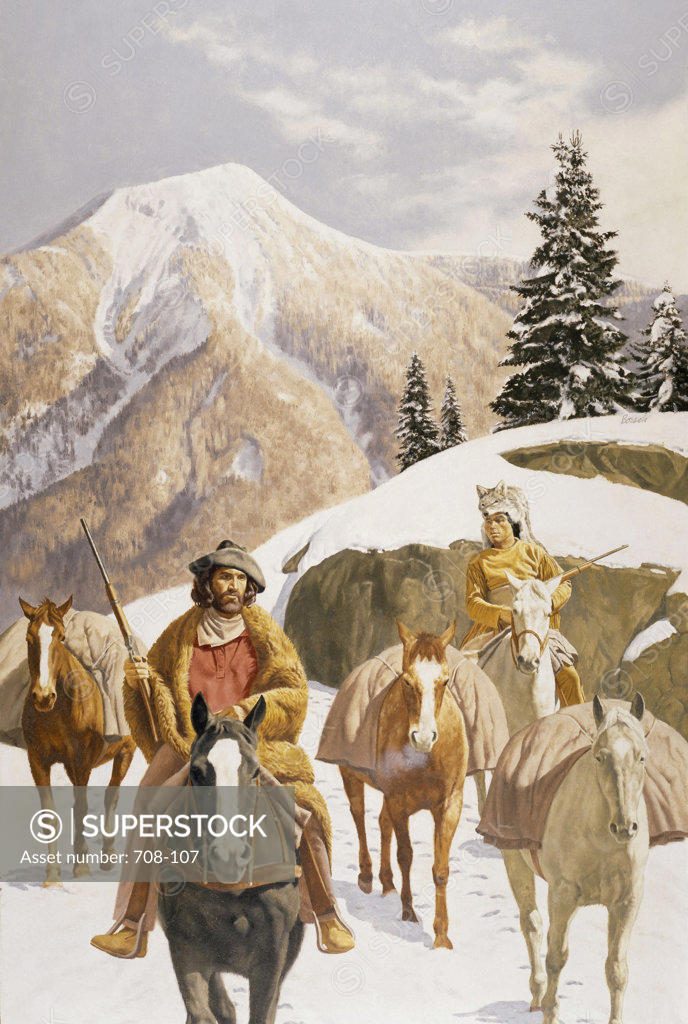 Stock Photo: 708-107 Traveling Companions In Snowy Mountains  Stanley Borack (b1927/American) 