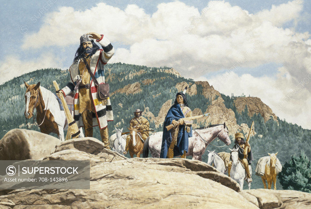 Stock Photo: 708-143896 Mountain Men  Borack, Stanley(1927- American)  
