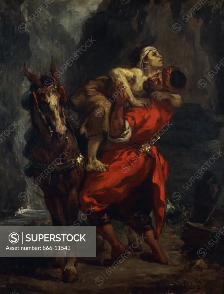 The Good Samaritan. Ferdinand Victor Eugene Delacroix (1798-1863). Oil on canvas. 36.8 x 29.8cm