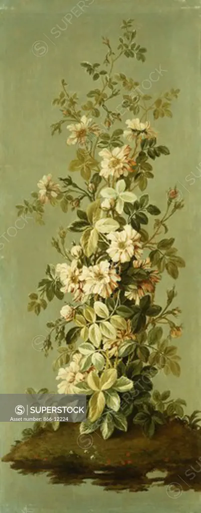 Decorative Panels with Flowers (3 of 3). School of Pillement. Oil on canvas. 104.8 x 61cm.