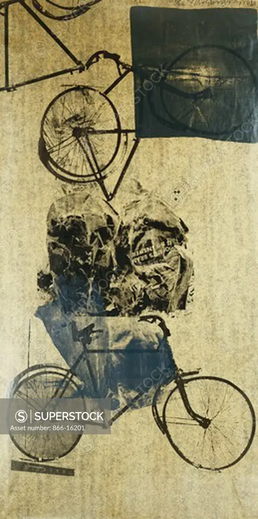 Kitty Hawks (Sparks 51). Robert Rauschenberg (1925-2008). Lithograph in colours on brown kraft wrapping paper. Executed in 1974. 200 x 101.6cm.