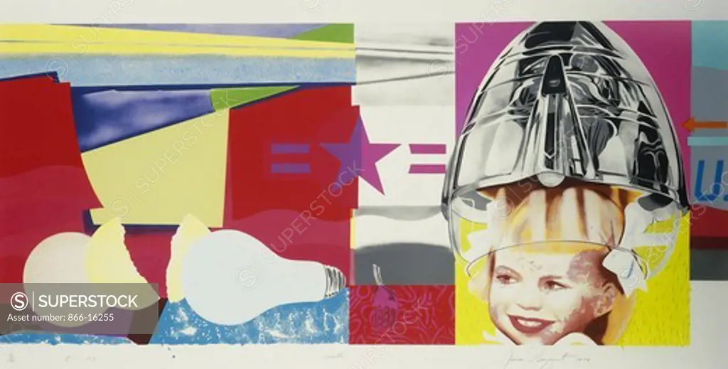 F-III: North, South, East, West (V. 56). James Rosenquist (b. 1933). Lithographs with screenprint in colours on Arches. Signed and dated 1974. 77 x 188cm. Numbered 16/75.