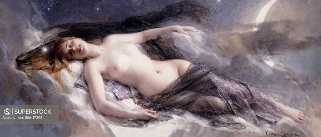 Luna. Leon Francois Comerre (1850-1916). Oil on canvas. 69.2 x 153.5cm.