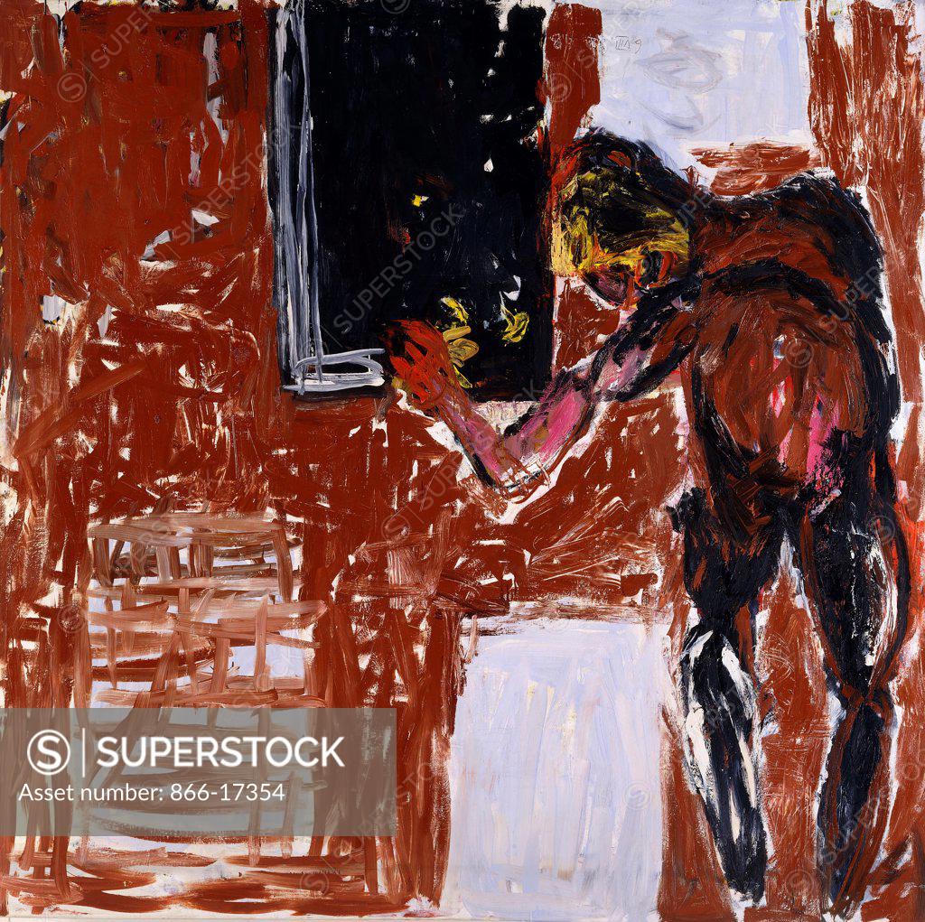 Stock Photo: 866-17354 Star in the Window; Sterne im Fenster. Georg Baselitz  (b.1938). Oil on canvas. painted 1985. 250 x 250cm.
