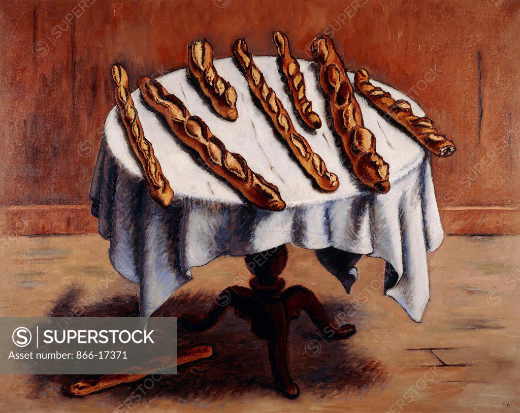 Stock Photo: 866-17371 The Bread; Les Pains. Jean Helion (1904-1987). Oil on canvas. 72 x 91cm.