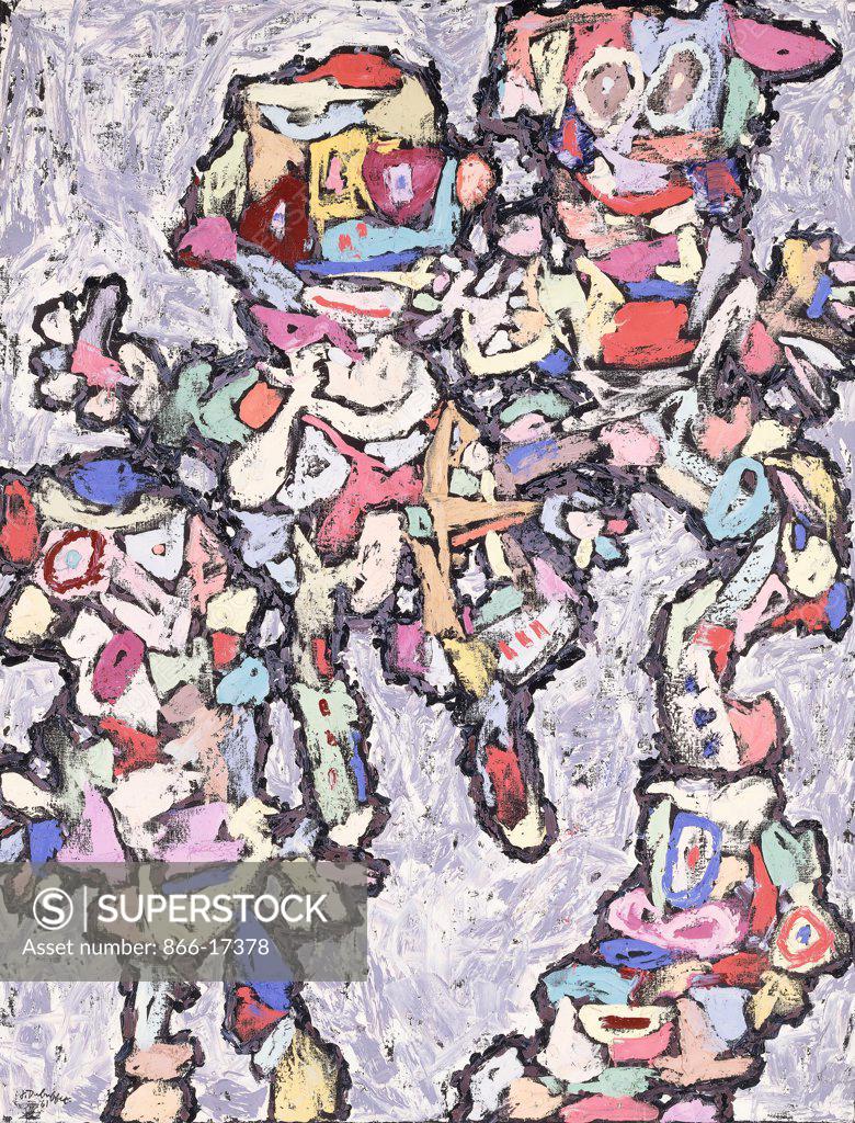 Stock Photo: 866-17378 Procession; Cortege. Jean Dubuffet (1901-1985). Oil on Canvas. Painted September 1961. 116.2 x 89cm