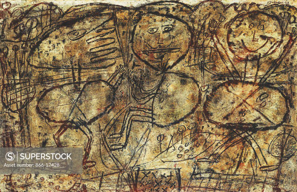 Stock Photo: 866-17428 Dislocation of the Labyrinth; Dislocation du Labyrinthe. Maria Helena Vieira da Silva (1908-1992). Oil on canvas. Painted 1982. 60 x 73cm.