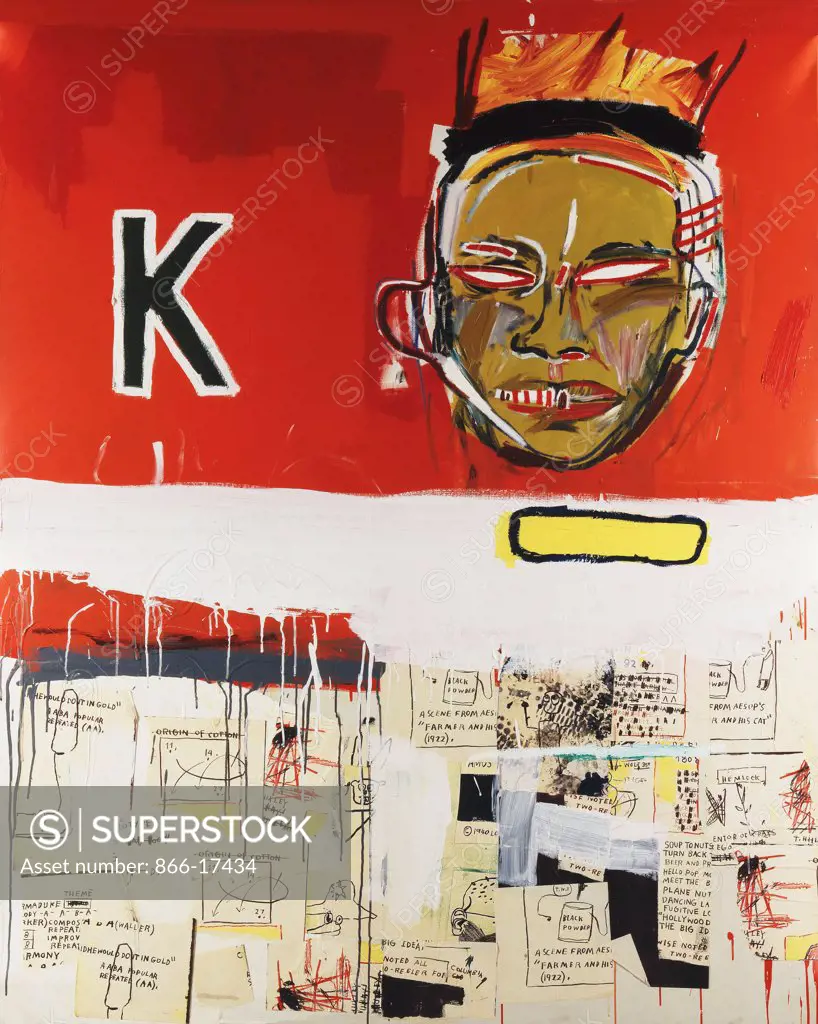 2 1/2 Hours of Chinese Food. Jean Michel Basquiat (1960-1988). Acrylic, oilstick, xerox collage and paper collage on canvas. Painted 1984. 200 x 150cm.