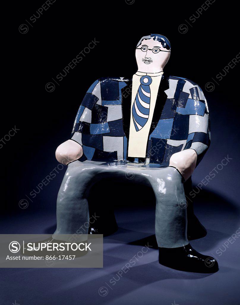 Stock Photo: 866-17457 Charley Chair Man; Charley Chaise Homme. Niki de Saint Phalle (1930-2002). Painted polyester. Executed in 1981-1982. 133.3 x 119.4 x 83.8cm.