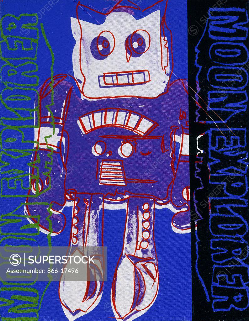 Stock Photo: 866-17496 Moon Explorer. Andy Warhol (1928-1984). Synthetic polymer and silkscreen ink on canvas. 53.5 x 28cm.