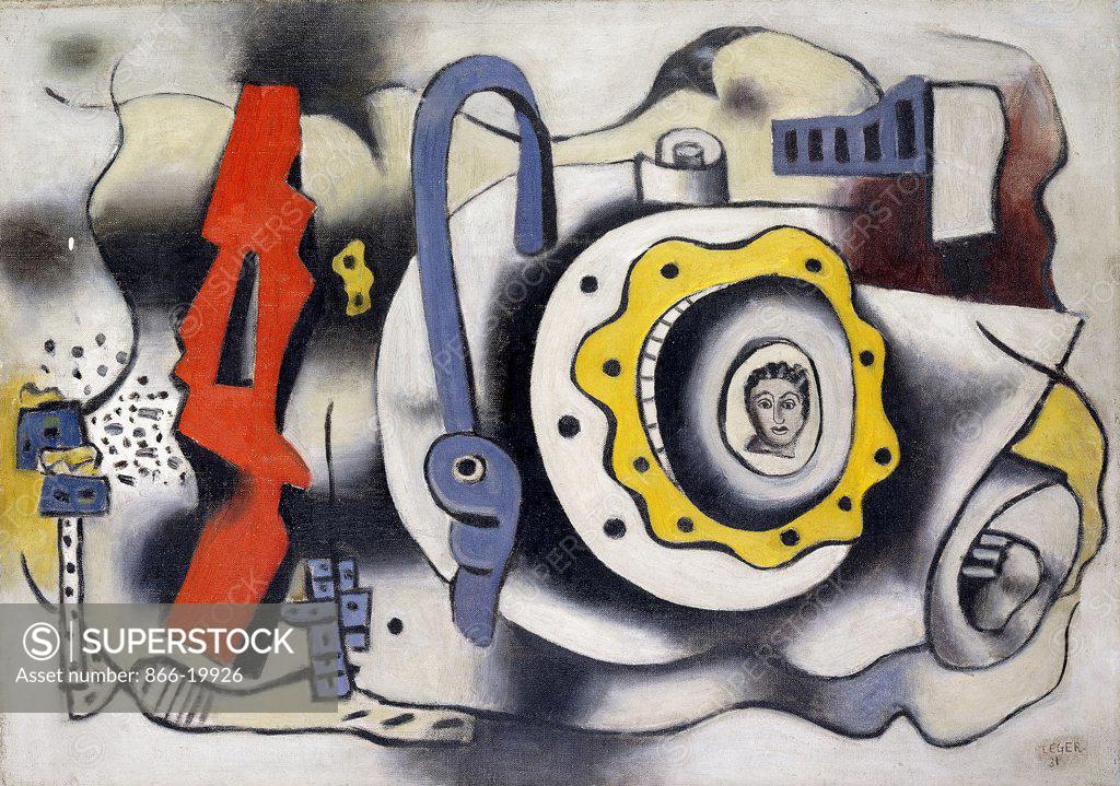 Stock Photo: 866-19926 Still Life; Nature Morte. Fernand Leger (1881-1955). Oil on canvas. Painted in 1931. 46.5 x 65.5cm