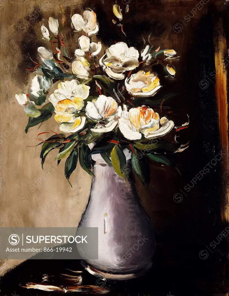 Christmas Roses; Roses de Noel. Maurice de Vlaminck (1876-1958). Oil on canvas. Painted circa 1922. 65 x 51cm