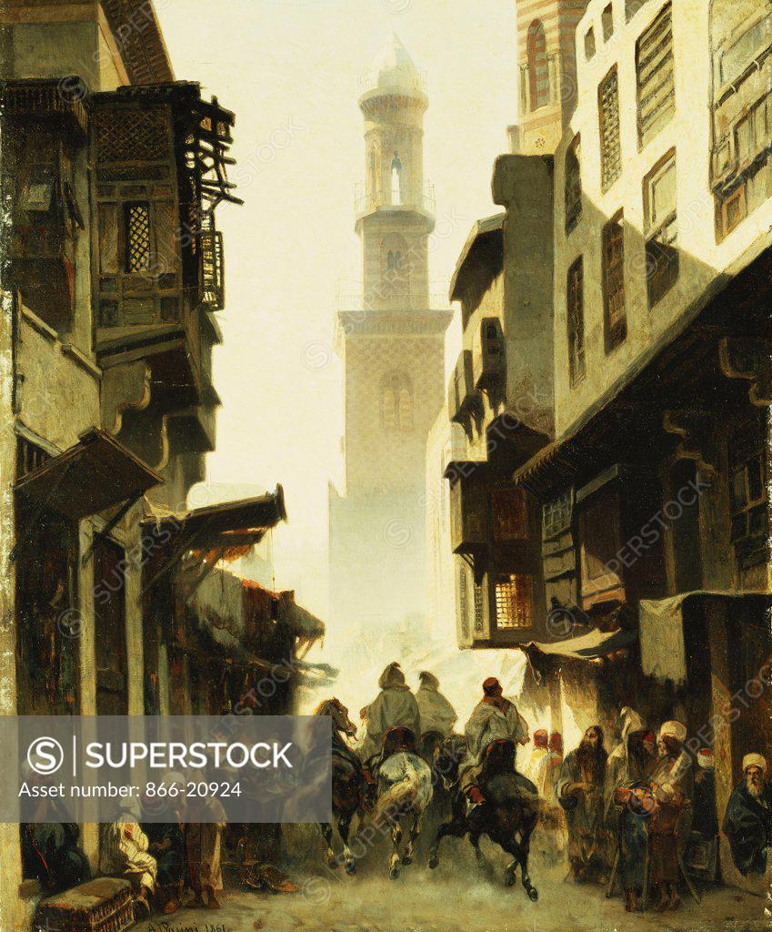 Stock Photo: 866-20924 Street Scene in Damascus. Alberto Pasini (1826-1899). Oil on canvas. Signed and dated 1861. 61 x 50.8cm.