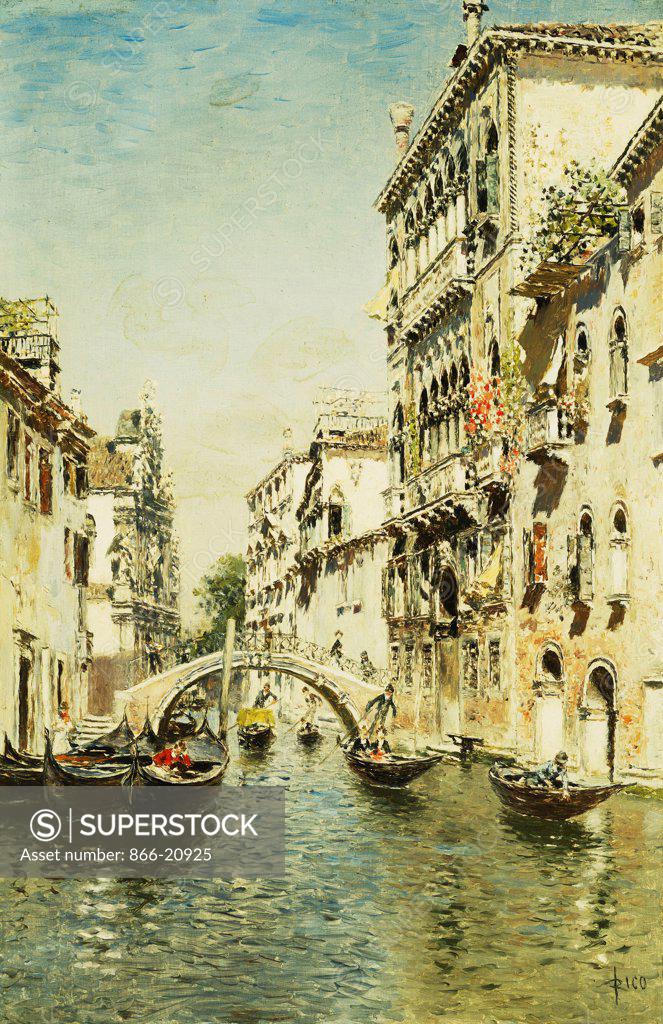 Stock Photo: 866-20925 Rio Santa Marina. Martin Rico y Ortega (1833-1908). Oil on panel. 36 x 23.5cm.