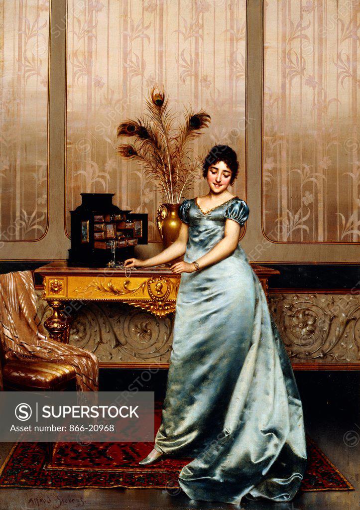 Stock Photo: 866-20968 The Jewelry Chest; Le Coiffret aux Bijoux. Joseph Frederick Charles Soulacroix (1825-1879). Oil on canvas. 54 x 38.7cm.