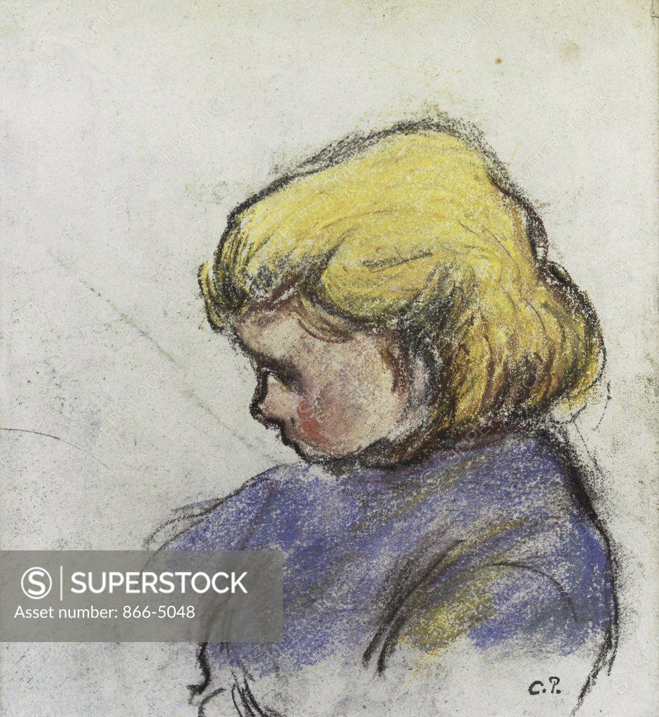 Stock Photo: 866-5048 Portrait of Ludovico-Rodo-Pissaro C. 1880 Camille Pissarro (1830-1903 French) Pastel on paper Christie's Images, London, England