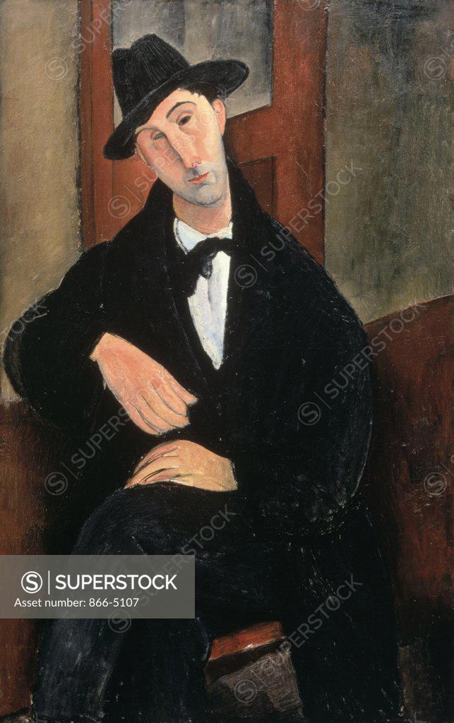 Stock Photo: 866-5107 Portrait Of Marco Varvogli  Modigliani, Amedeo(1884-1920 Italian) Christie's Images, London, England 