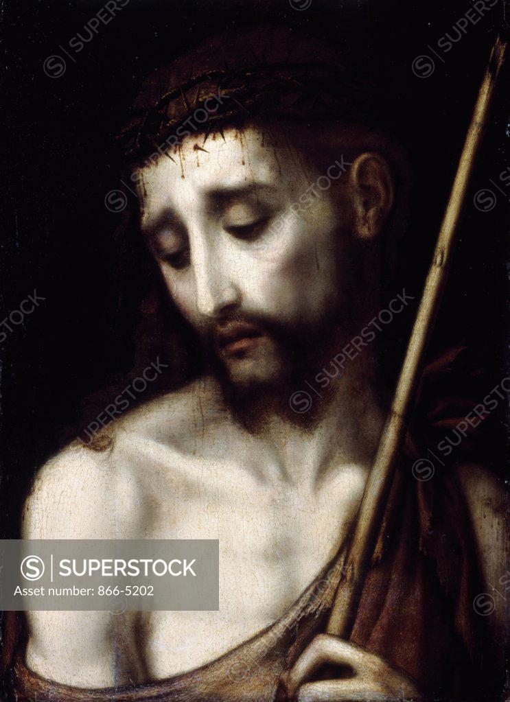 Stock Photo: 866-5202 Ecco Homo  Morales, Luis de(ca.1509-ca.1586 Spanish) Oil On Panel Christie's Images, London, England 