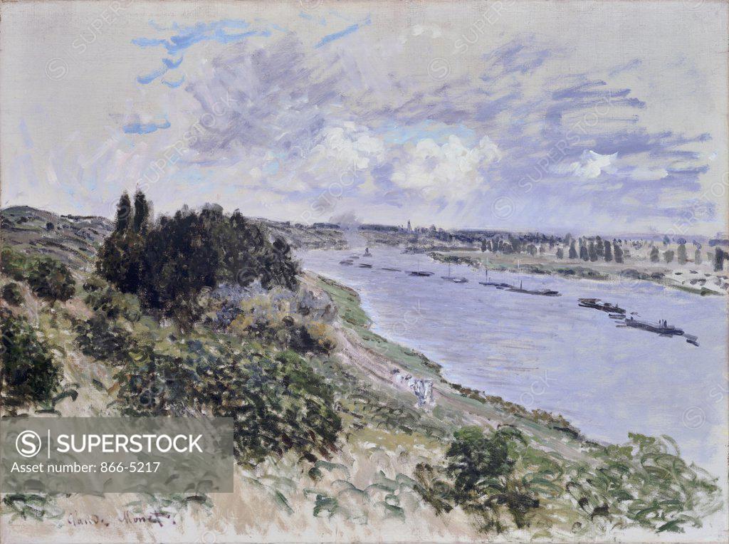 Stock Photo: 866-5217 Bord De Seine A Port Villez  Monet, Claude(1840-1926 French) Oil On Canvas Christie's Images, London, England 