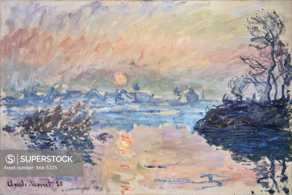 Stock Photo: 866-5225 The Sunset At Lavacourt Coucher De Soleil A Lavacourt 1880 Monet, Claude(1840-1926 French) Oil On Canvas Christie's Images, London, England 