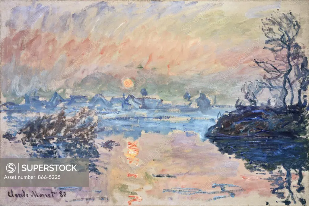 The Sunset At Lavacourt Coucher De Soleil A Lavacourt 1880 Monet, Claude(1840-1926 French) Oil On Canvas Christie's Images, London, England 