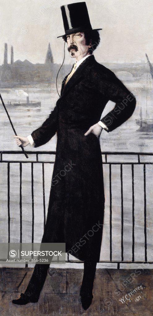 Stock Photo: 866-5236 James Abbott Mcneill Whistler On The Widow's Walk At His House In Lindsey Row, Chelsea 1871 Greaves, Walter(1846-1930 British) Oil On Canvas Christie's Images, London, England 
