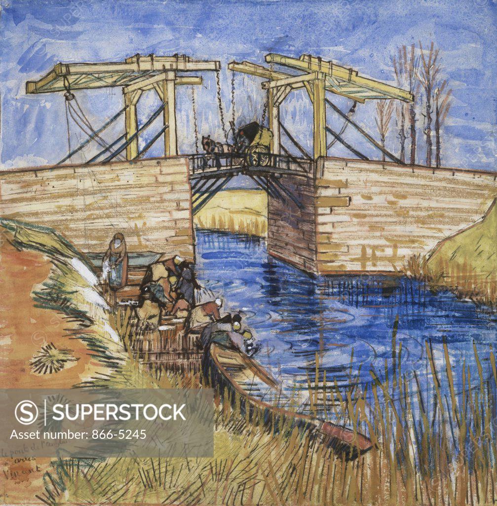 Stock Photo: 866-5245 Le Pont De Langlois A Arles  Gogh, Vincent van(1853-1890 Dutch) Christie's Images, London, England 