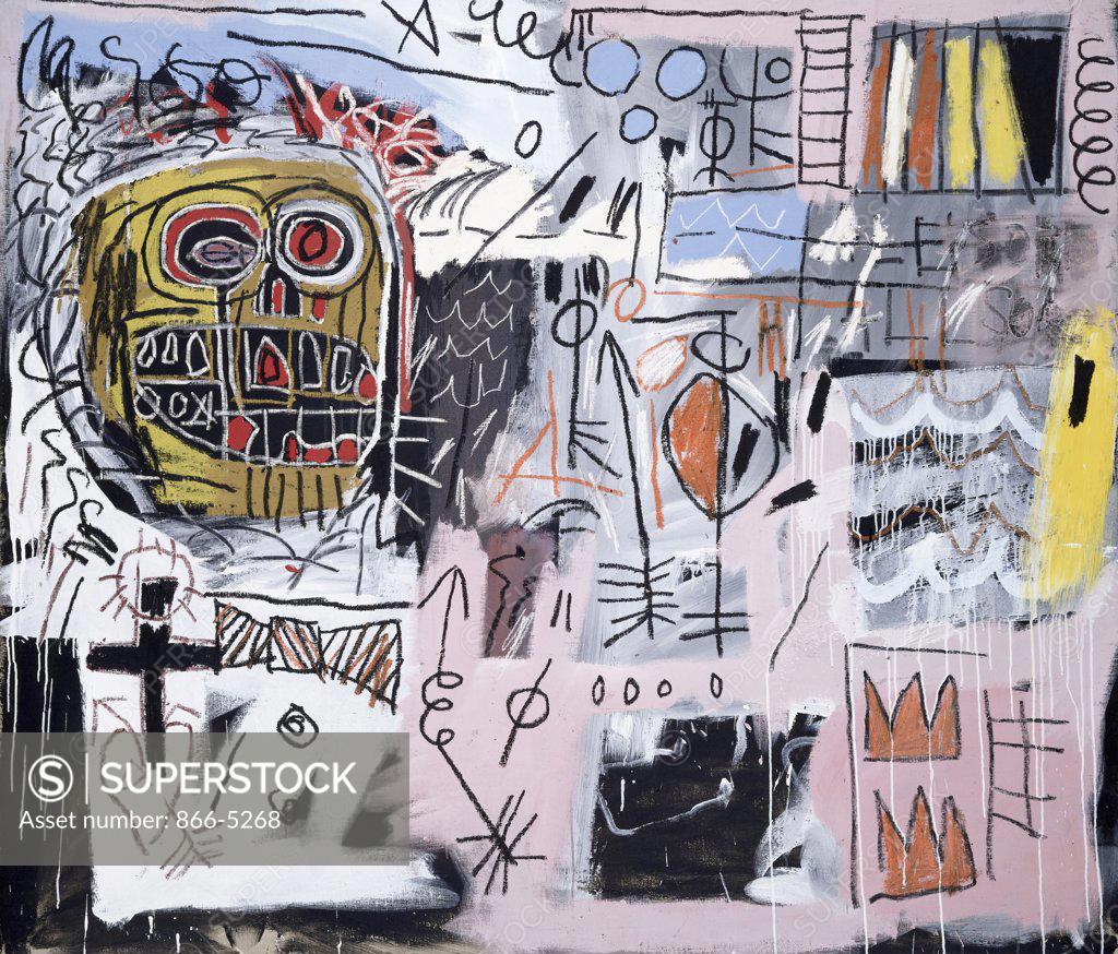 Stock Photo: 866-5268 Untitled Jean-Michel Basquiat (1960-1988) Acrylic and Oilstick on Canvas Christie's Images, London, England