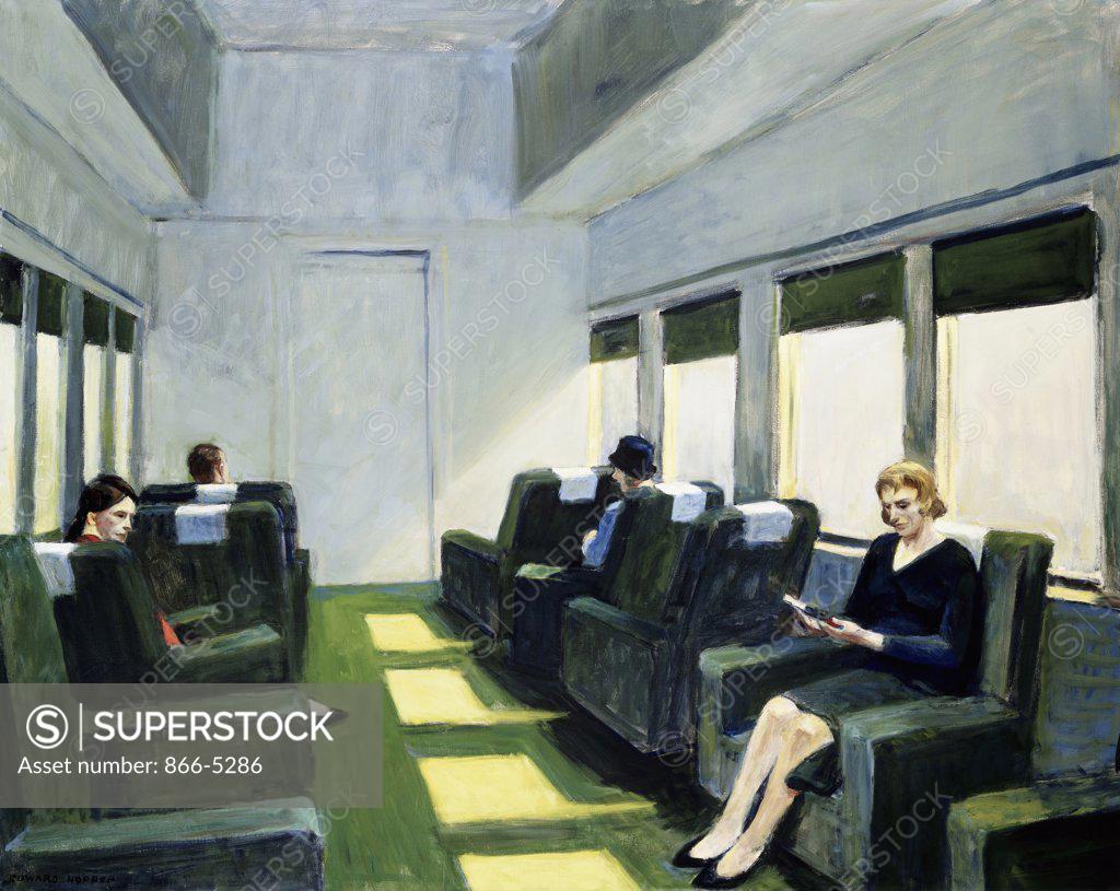 Stock Photo: 866-5286 Chair Car 1965 Edward Hopper (1882-1967 American) Oil On Canvas Christie's Images, London, England