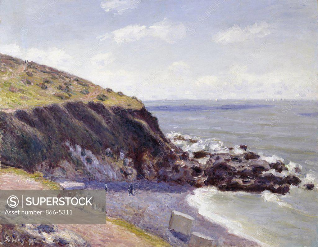 Stock Photo: 866-5311 Lady's Cove - Langland Bay - Le Matin  1897 Sisley, Alfred(1839-1899 French) Oil On Canvas Christie's Images, London, England 