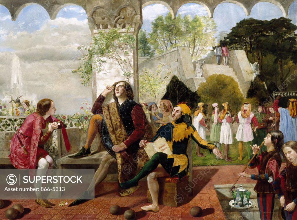 Stock Photo: 866-5313 Twelfth Night Act II, Scene IV Walter Howell Deverell (1827-1854 British) Oil On Canvas Christie's Images, London, England