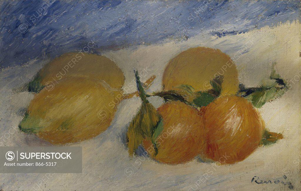 Stock Photo: 866-5317 Nature Morte Aux Citrons Et Oranges  1881 Renoir, Pierre Auguste(1841-1919 French) Oil On Canvas Christie's Images, London, England 