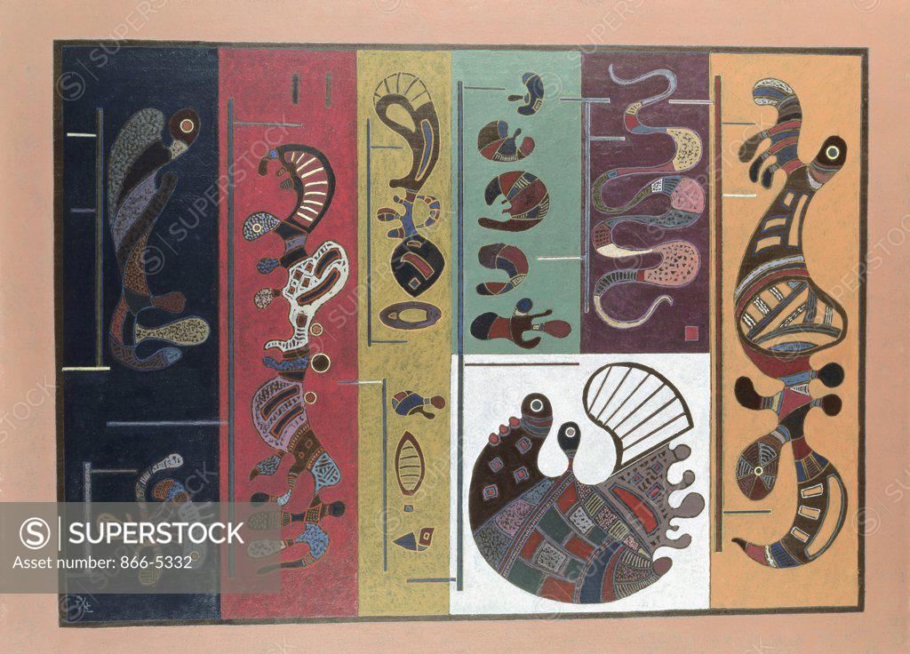Stock Photo: 866-5332 Sept  1943 Kandinsky, Vasily(1866-1944 Russian) Oil On Cardboard Christie's Images, London, England 
