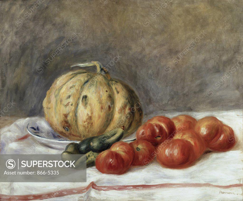 Stock Photo: 866-5335 Melon And Tomatoes  1903 Renoir, Pierre Auguste(1841-1919 French) Oil On Canvas Christie's Images, London, England 