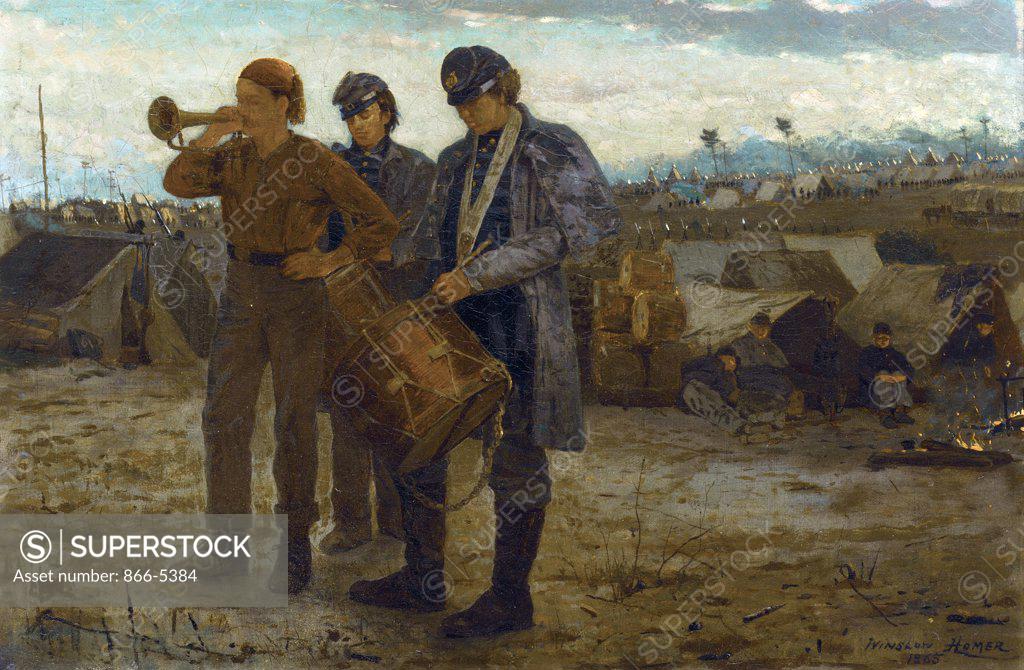 Stock Photo: 866-5384 Sounding Reveille 1865 Winslow Homer (1836-1910 American) Oil on canvas