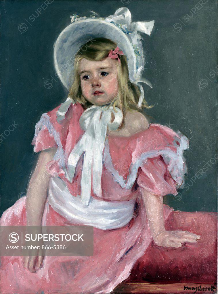 Stock Photo: 866-5386 Sara Seated, Leaning On Her Left Hand Mary Cassatt (1844-1926 American) Oil on canvas
