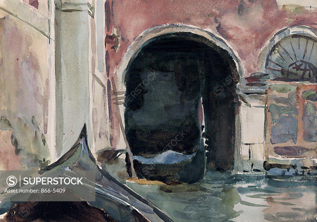 Stock Photo: 866-5409 Venetian Canal John Singer Sargent (1856-1925 American) Watercolor & pencil