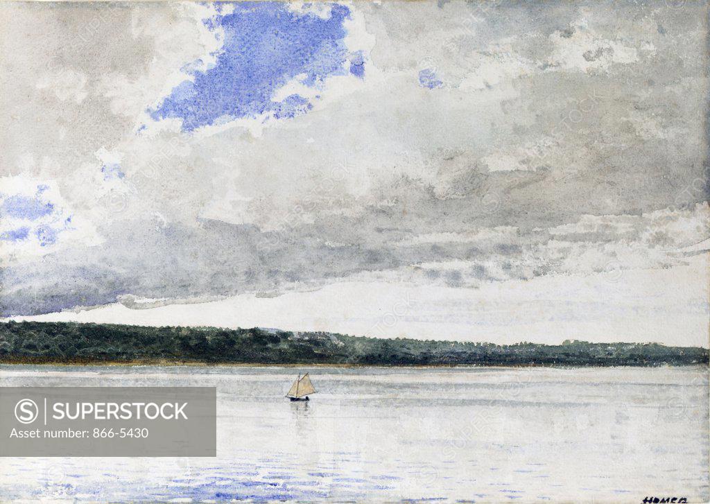 Stock Photo: 866-5430 Small Sloop 1880 Winslow Homer (1836-1910 American) Watercolor on paper