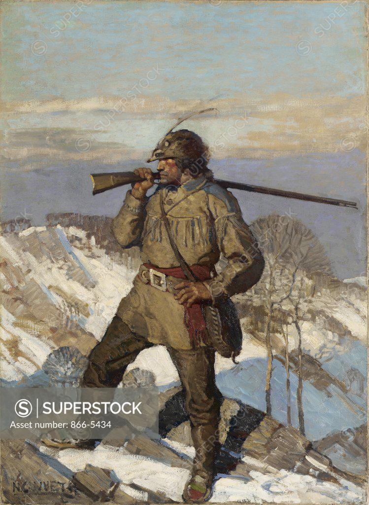 Stock Photo: 866-5434 The Frontiersman Newell Convers Wyeth (1882-1945 American) Oil on canvas
